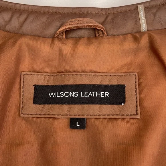 NWT Brown camel color Wilson leather jacket Size L. - Picture 6 of 11